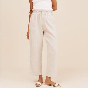 Posse Ducky Paperbag Pants - 100% Natural Linen XL